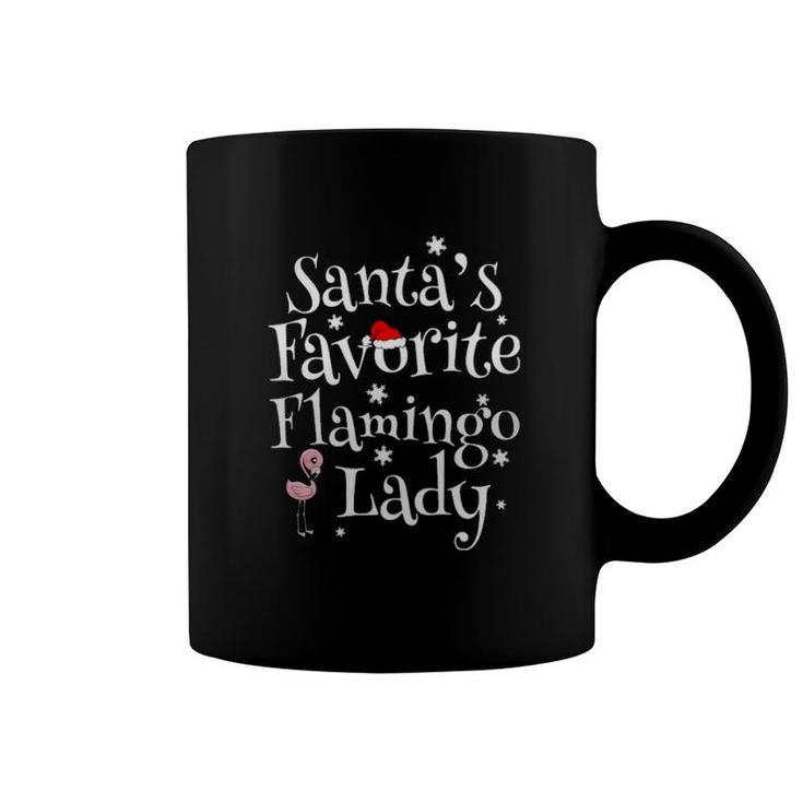 Santa's Favorite Flamingo Lady Coffee Mug