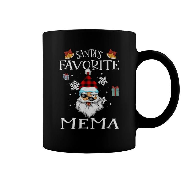 Santa's Favorite Mema Christmas Matching Family Pajama  Coffee Mug