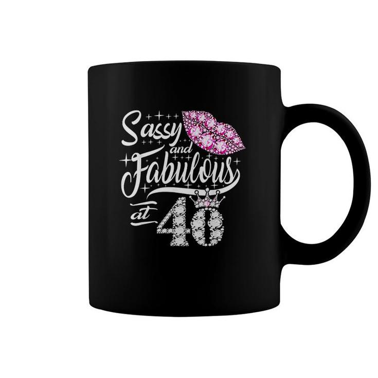 Sassy And Fabulous At 40 Years Old 40th Birthday Hot Lips Coffee Mug