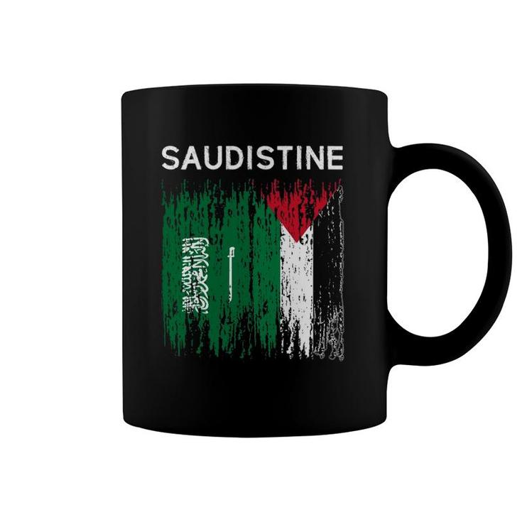 Saudi And Palestinian Flag Saudi Arabia And Palestine Unity Coffee Mug