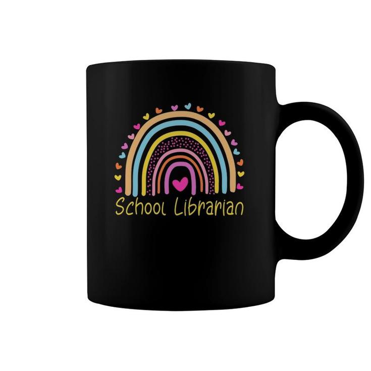School Librarian Hearts Rainbow Gift Coffee Mug
