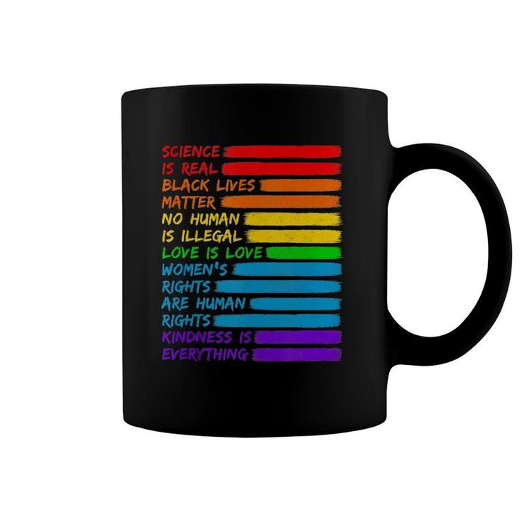 Science Is Real Black Lives Matter  Lgbt Rainbow Flag  Coffee Mug