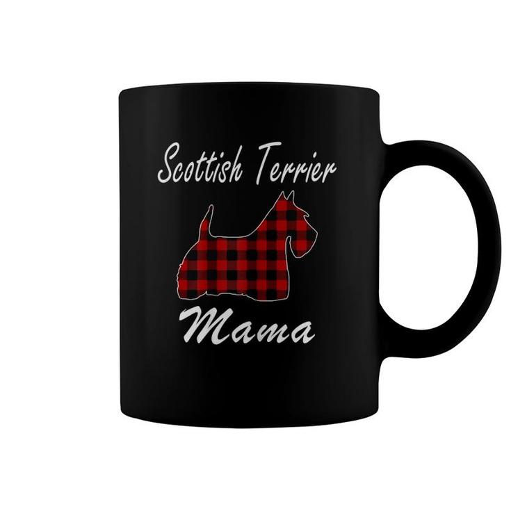 Scottish Terrier Gift, Scottish Terrier Mama Plaid Coffee Mug
