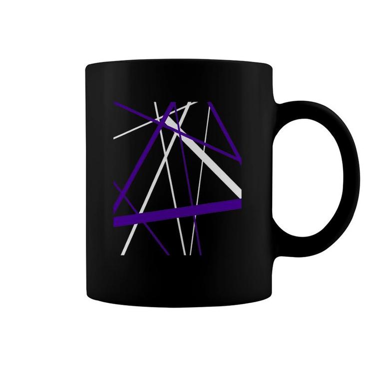 Seamless Abstract White And Lilac Strips Pattern Coffee Mug