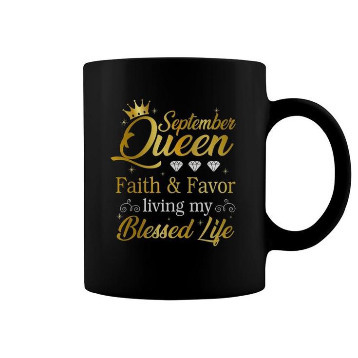 September Queen Living My Best Life Virgo Libra Black Queen Coffee Mug