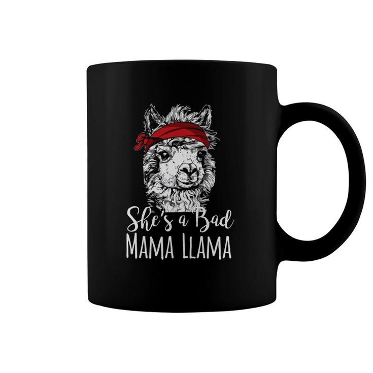She Is A Bad Mama Llama Bandana Gag Graphic Tee  Gift Coffee Mug