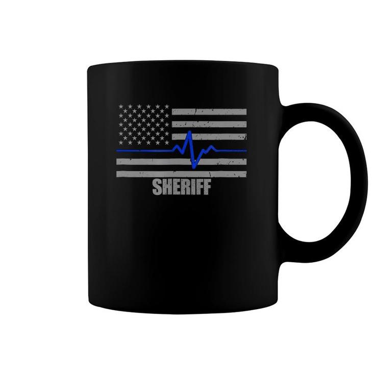 Sheriff Thin Blue Line Flag Law Enforcement Coffee Mug