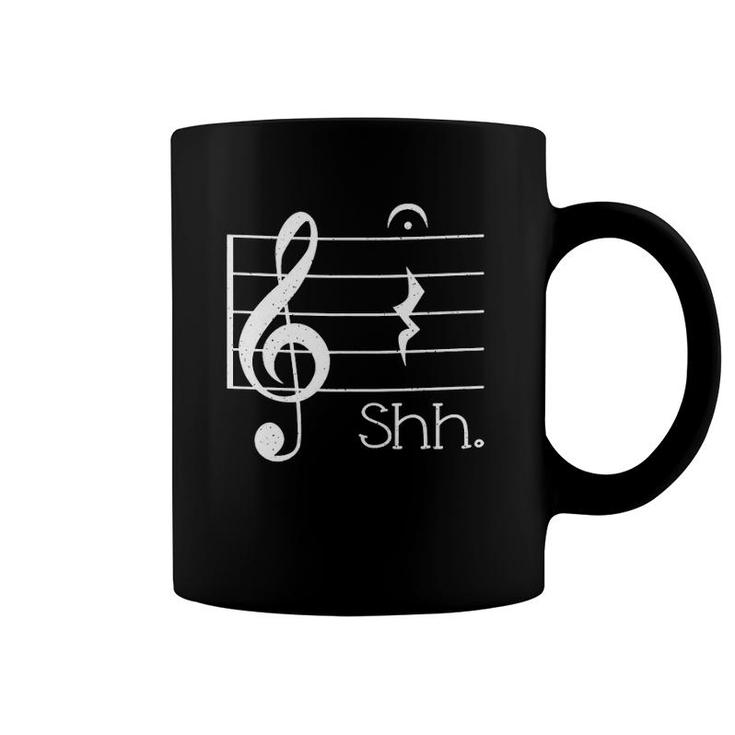 Shh Quarter Rest Fermata Music Musician Coffee Mug