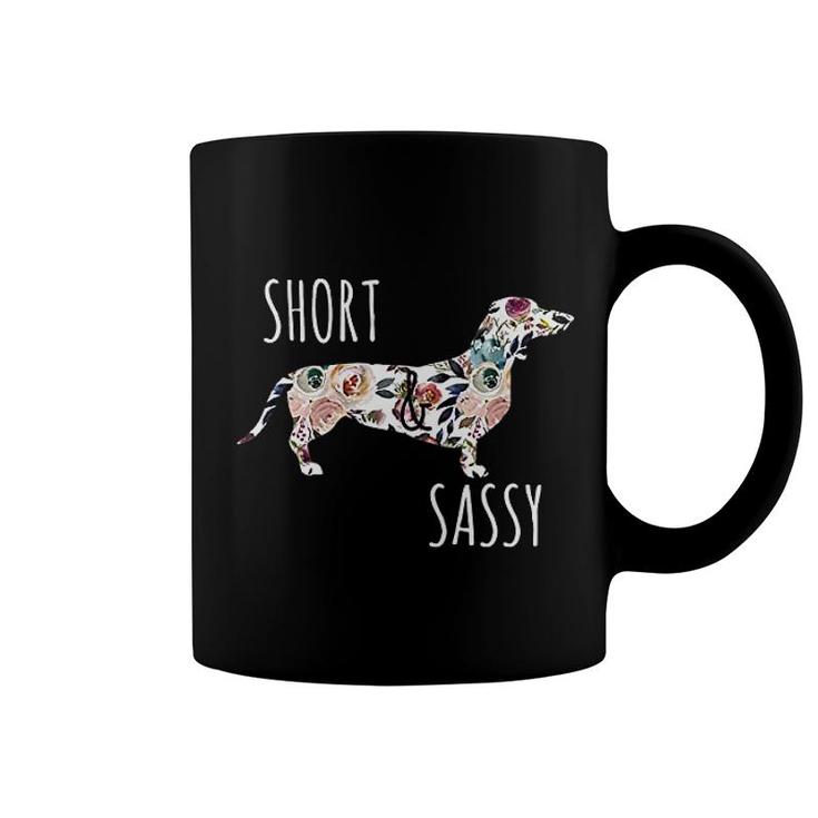 Short And Sassy Cute Flower Dachshund Coffee Mug
