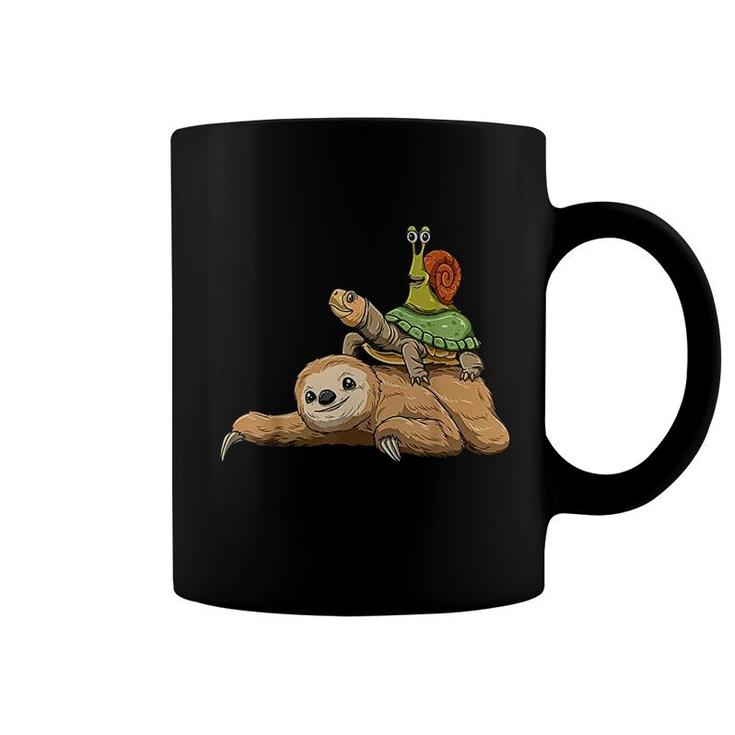 Sloth Turtle Snail Running Sloth Lovers Coffee Mug