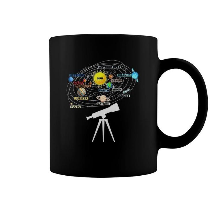 Solar System Planets Astronomy Space Science Telescope Coffee Mug