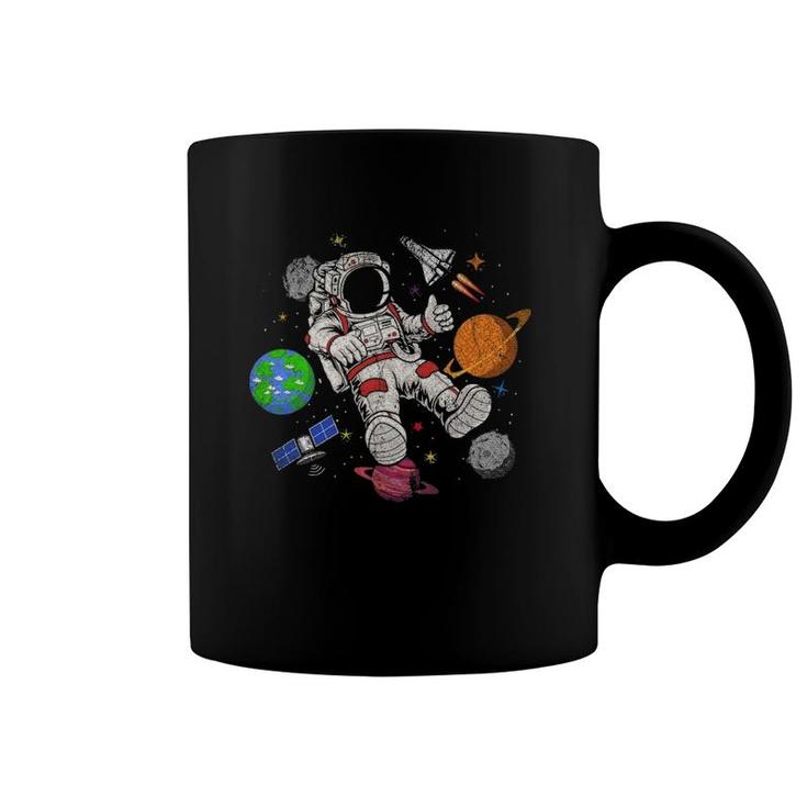 Space Science Planets Moon Rocketship Kids Gift Astronaut Coffee Mug
