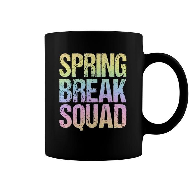 Spring Break Squad Pastel Rainbow Vintage Graphic Coffee Mug