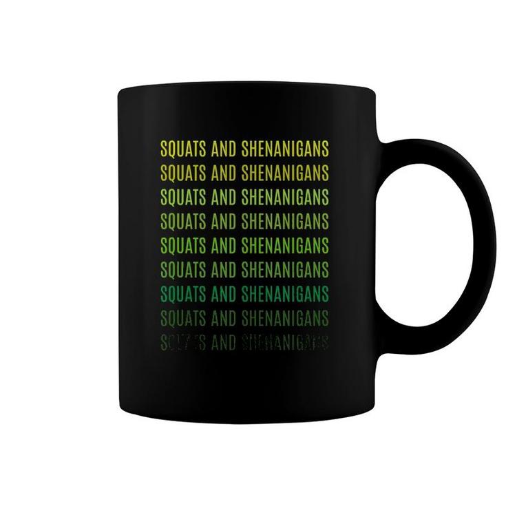 Squats And Shenanigans St Patricks Day Workout Fitness Lover Tank Top Coffee Mug