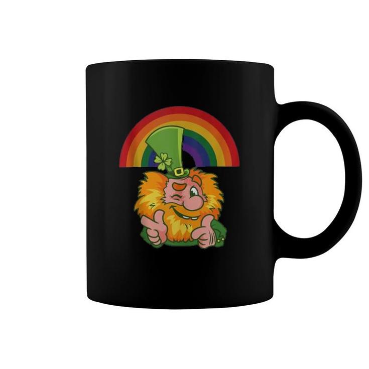 St Patricks Day Funny Rainbow Leprechaun Coffee Mug