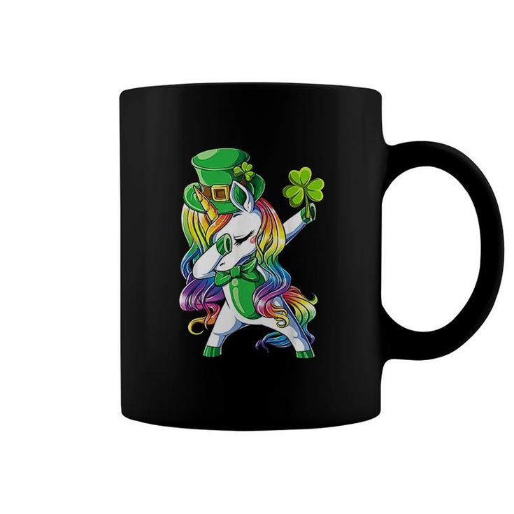 St Patricks Day Girls Dabbing Unicorn Coffee Mug