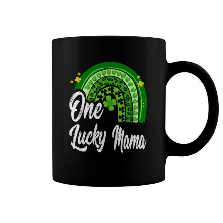 St Patrick's Day One Lucky Mama Leopard Rainbow Coffee Mug