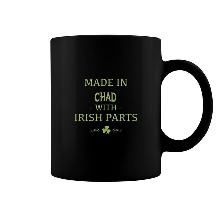 St Patricks Day Shamrock Made In Chad With Irish Parts Country Love Proud Nationality Coffee Mug