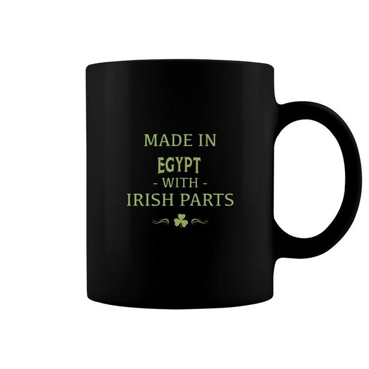 St Patricks Day Shamrock Made In Egypt With Irish Parts Country Love Proud Nationality Coffee Mug