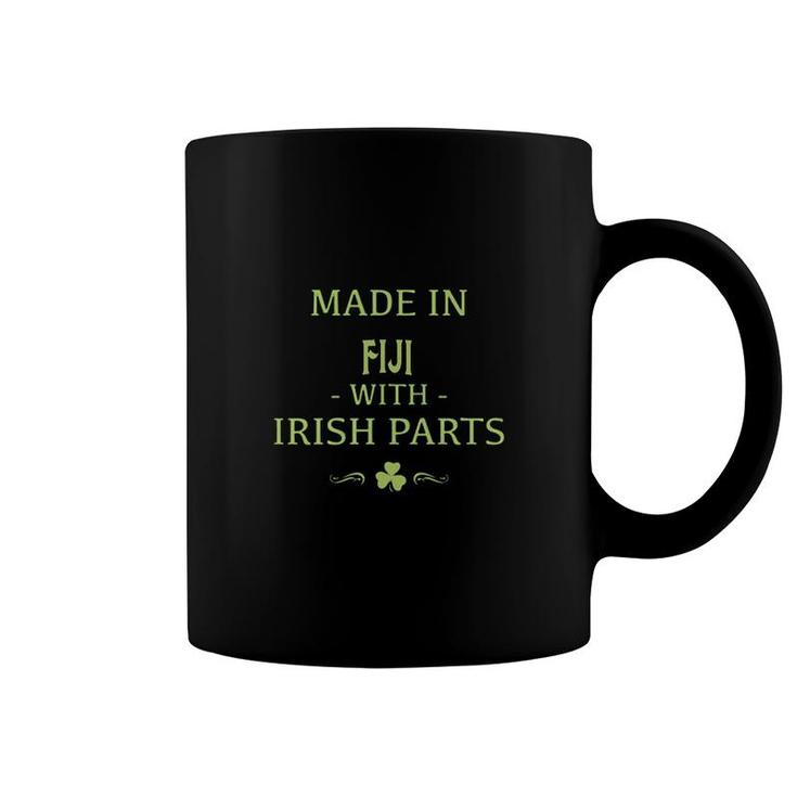 St Patricks Day Shamrock Made In Fiji With Irish Parts Country Love Proud Nationality Coffee Mug