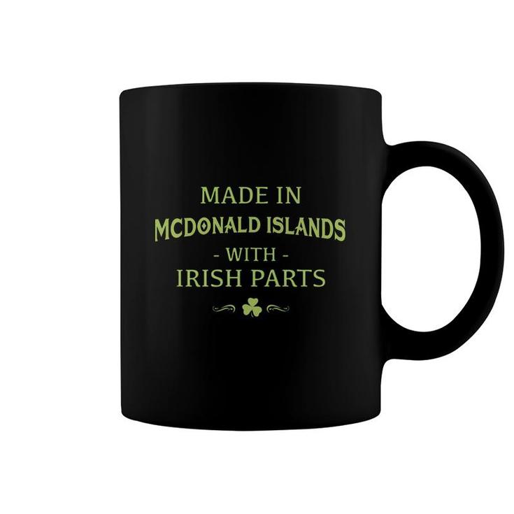 St Patricks Day Shamrock Made In Mcdonald Islands With Irish Parts Country Love Proud Nationality Coffee Mug