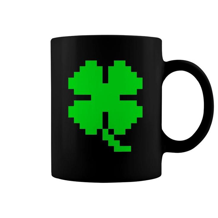 St Patrick's Day Video Games Clover Retro 8 Bit Pixel Art Coffee Mug