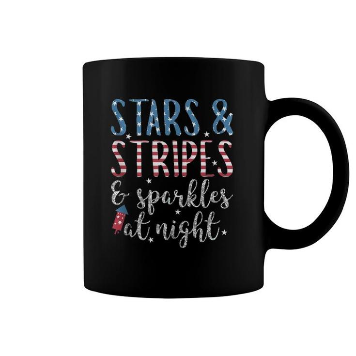 Stars & Stripes Sparkles At Night Patriotic July 4Th  Coffee Mug