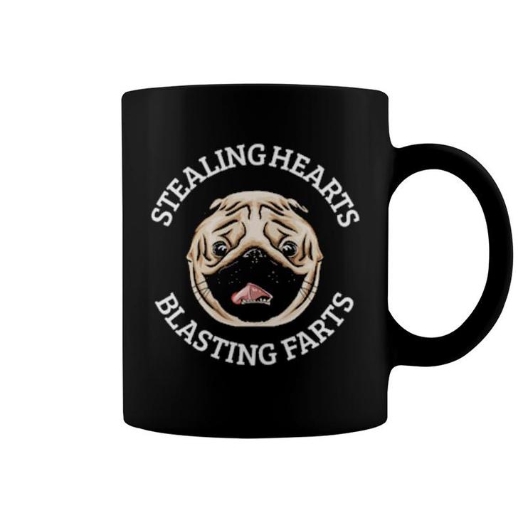 Stealing Hearts And Blasting Farts Dog Farts Pug  Coffee Mug