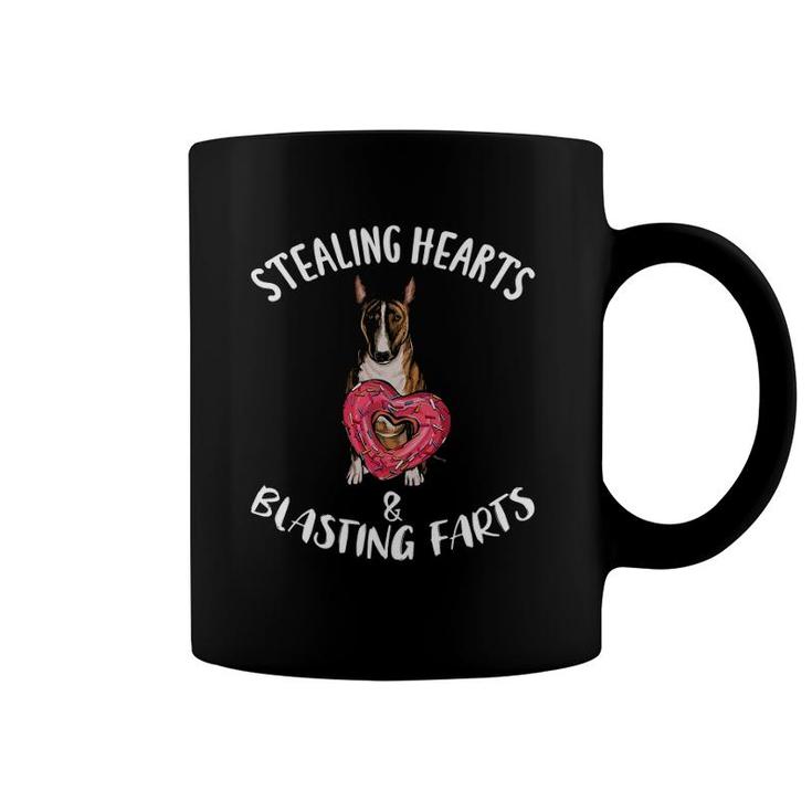 Stealing Hearts Blasting Farts Miniature Bull Terrier Dog Coffee Mug