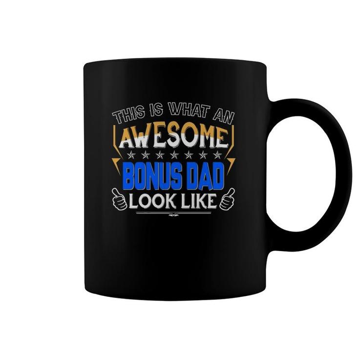 Stepdad This Is What An Awesome Bonus Dad Looks Like Thumbs Up For Father's Day Coffee Mug