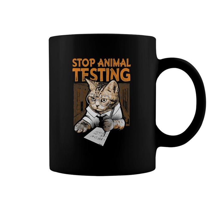 Stop Animal Testing Kitten Funny Cute  Coffee Mug
