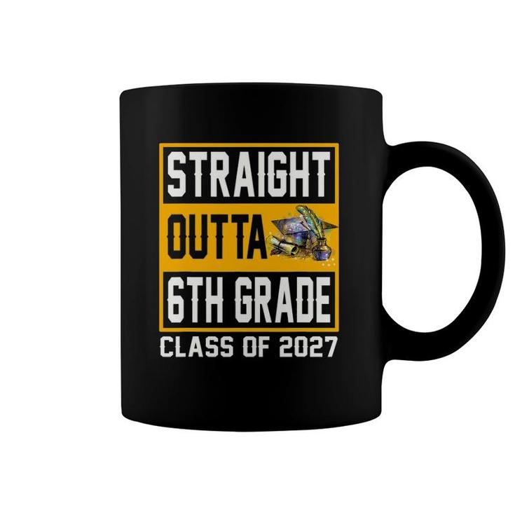 Straight Outta 6Th Grade Class Of 2027 Graduation Coffee Mug