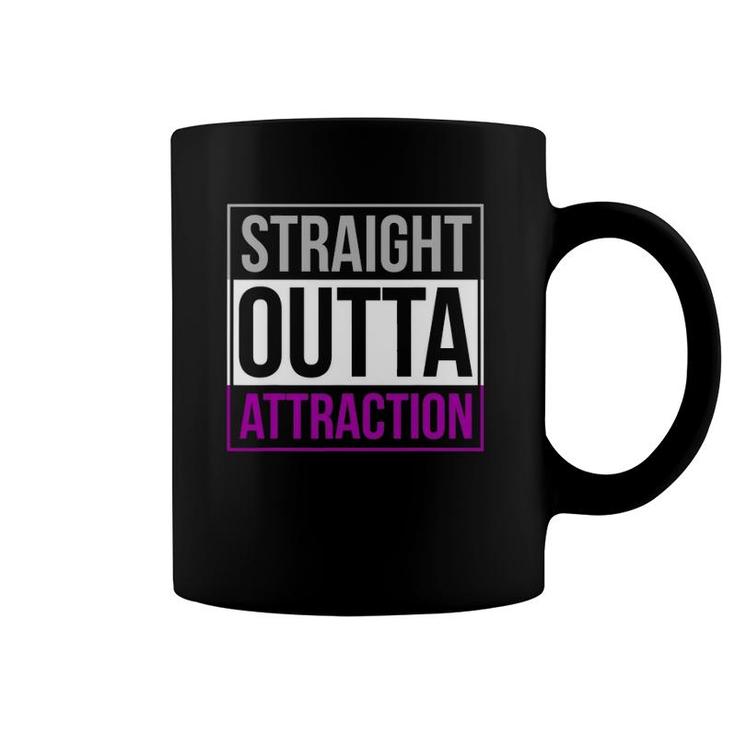 Straight Outta Attraction Pride Asexual Flag Ally Lgbt Gift Coffee Mug