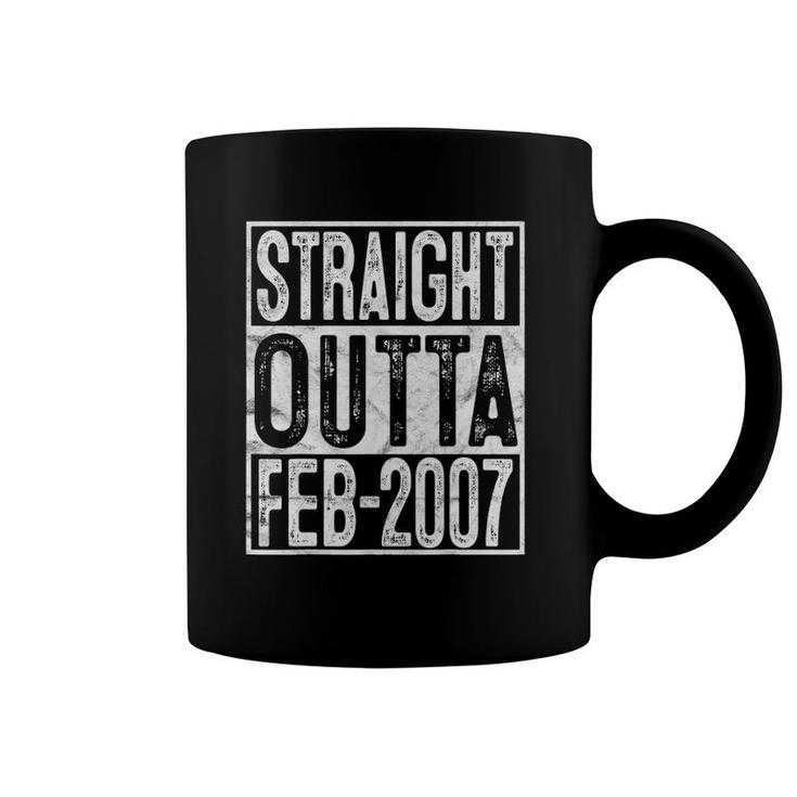 Straight Outta February 2007 15Th Birthday Gift 15 Years Old Coffee Mug