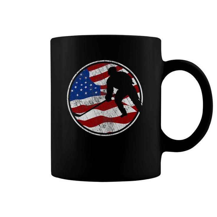 Street Hockey American Flag - Vintage Street Hockey Coffee Mug