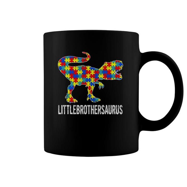 Strong Dinosaur Little Brother Saurus Autism Awareness Coffee Mug