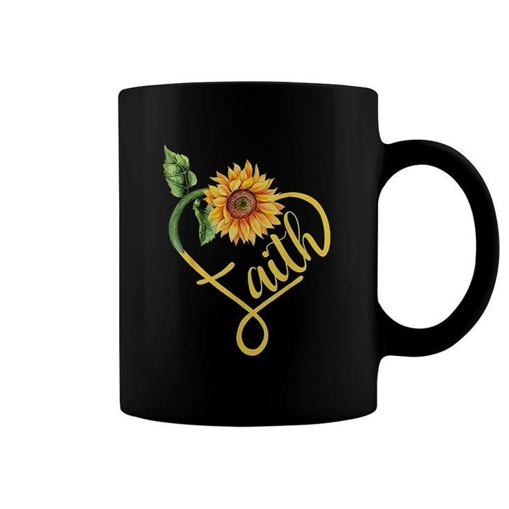 Sunflower Heart Christian Faith Coffee Mug