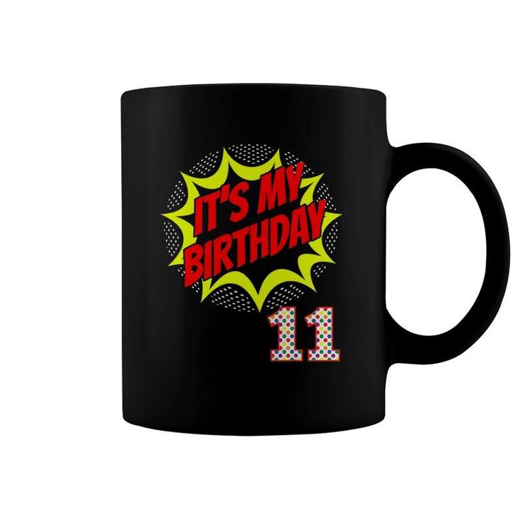 Superhero Birthday 11 Years Old 11Th Party Supplies Coffee Mug