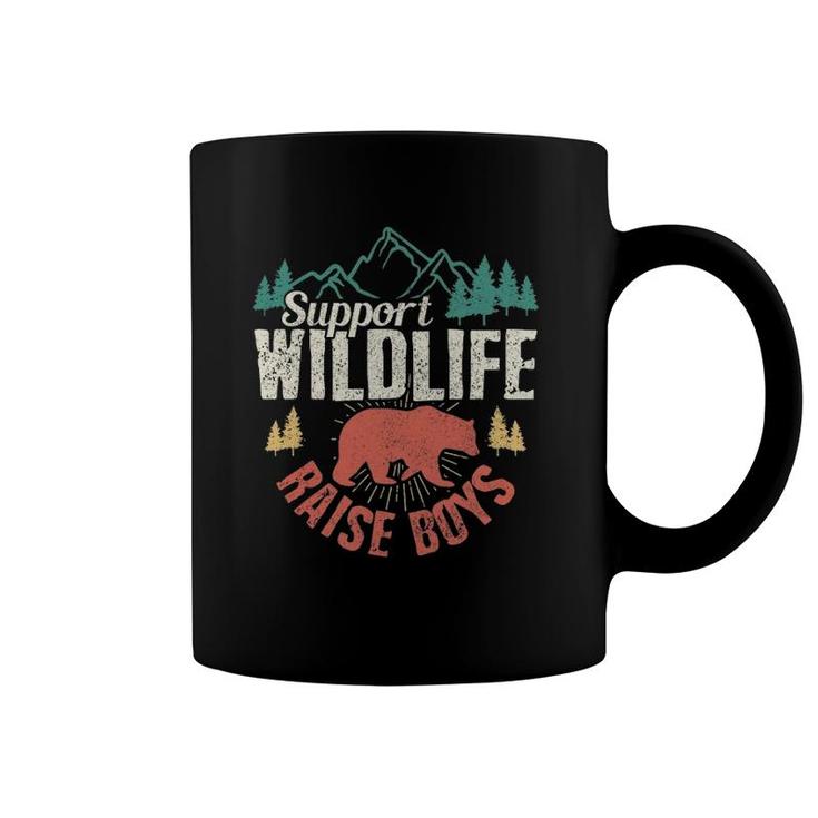 Support Wildlife Raise Boys Vintage Mothers Day Gift Coffee Mug