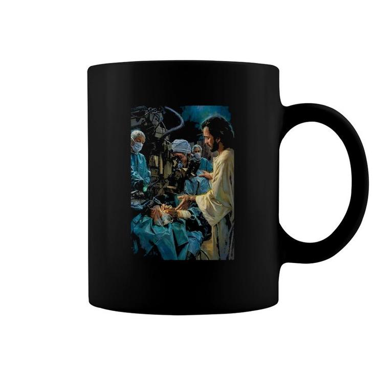 Surgeon Poster God Cover And Bless The Surgeon Coffee Mug