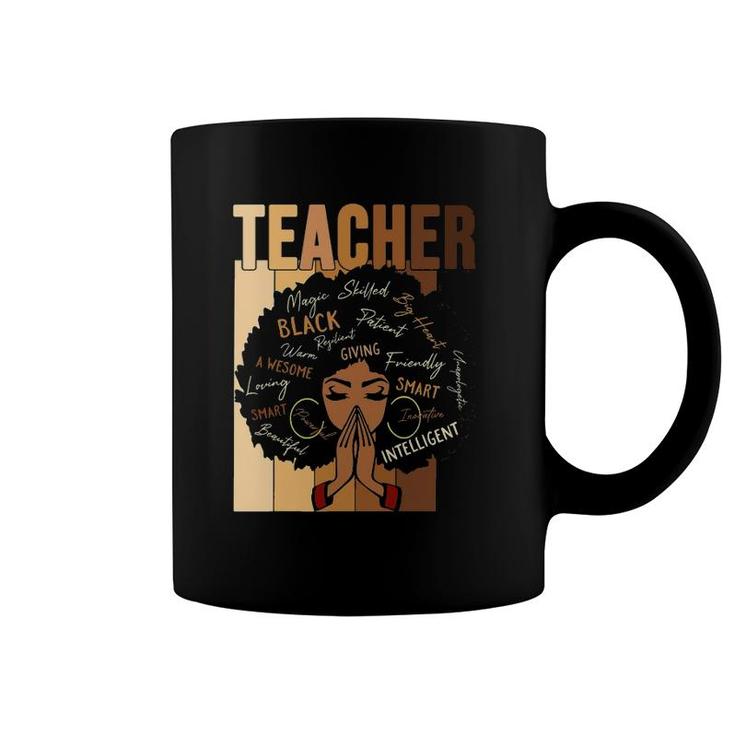 Teacher Black Womens Afro African Black History Month Coffee Mug