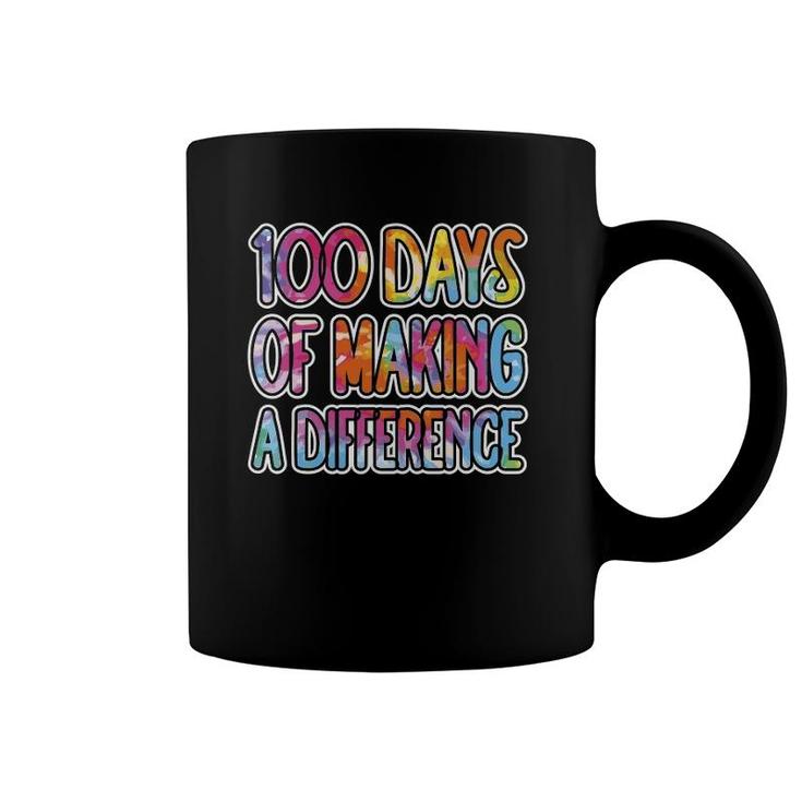 Teacher Kids School 100 Days Of Making A Difference Coffee Mug