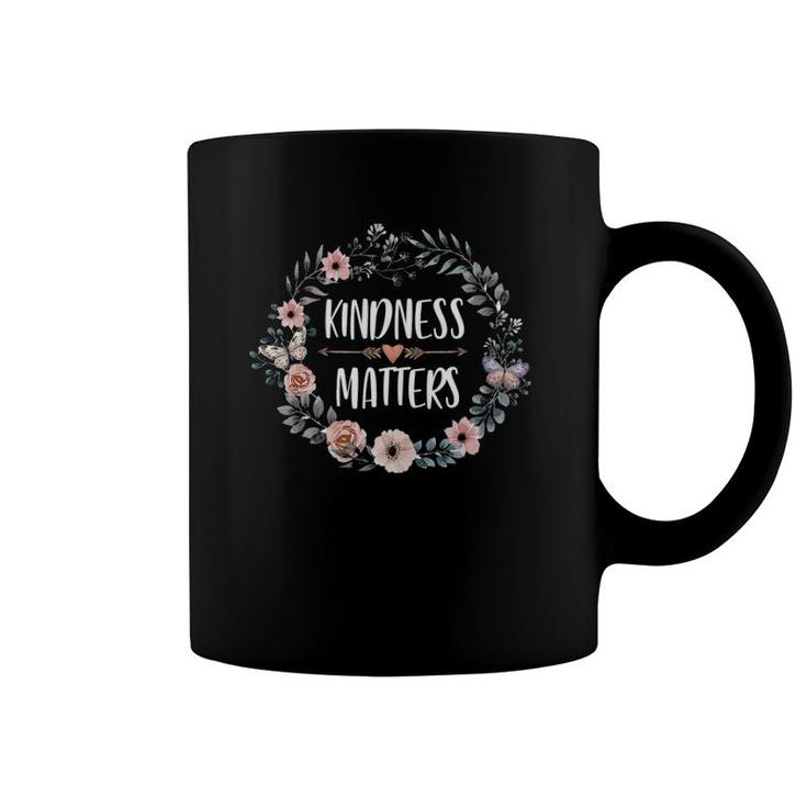Teacher Kindness Matters S Floral Wreath Coffee Mug