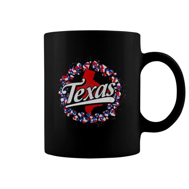 Texan Pride Texas Flag Hearts Us State Patriotic Texas Coffee Mug