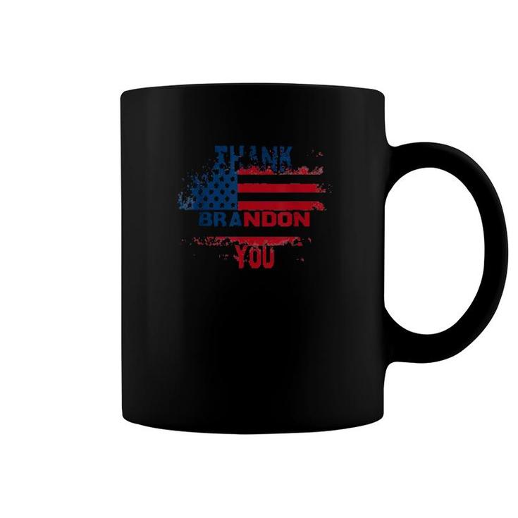 Thank You Brandon American Flag Let's Go Brandon  Coffee Mug