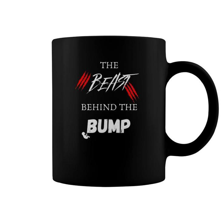 The Beast Behind The Bump Pregnancy Announcement Dad Coffee Mug