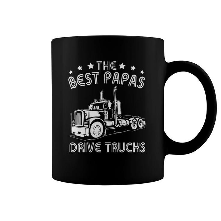 The Best Papas Drive Trucks Happy Trucker Father's Day Coffee Mug