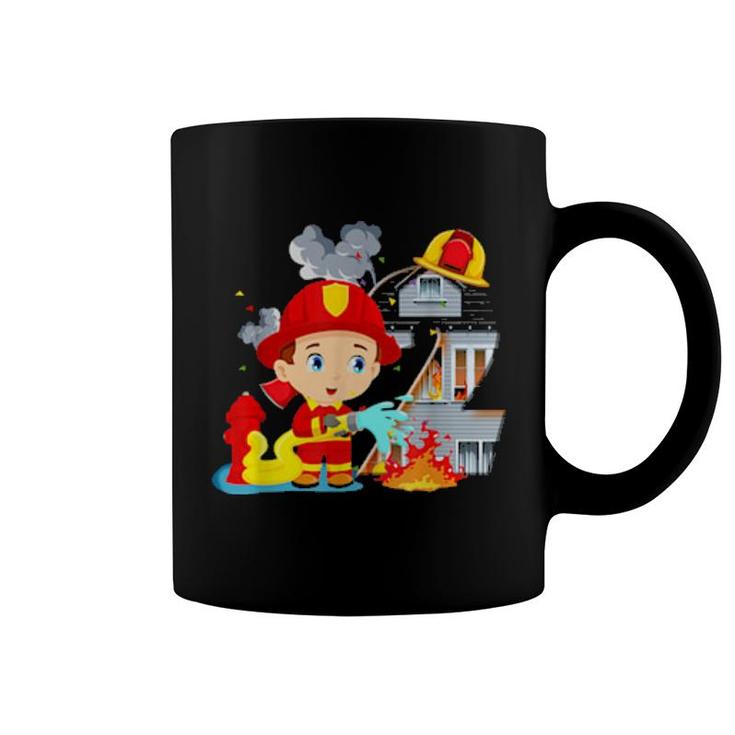 The Little Fireman Birthday  2 Year Old 2Nd Birthday  Coffee Mug