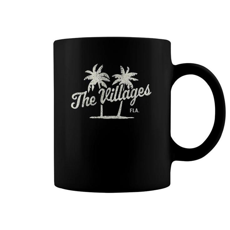 The Villages Florida Vintage 70S Palm Trees Graphic Coffee Mug