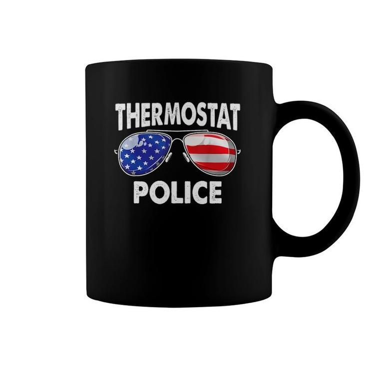 Thermostat Police Usa Flag Sunglasses Father's Day Coffee Mug